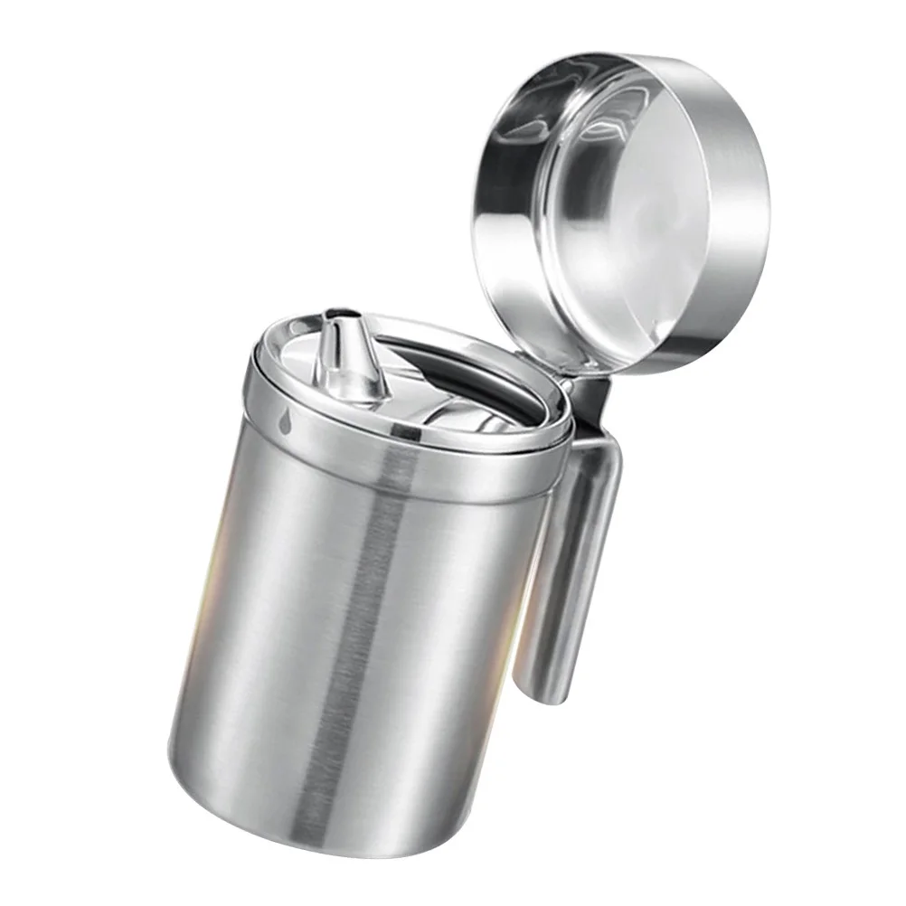 الفولاذ المقاوم للصدأ موزع الزيت 550 مللي غطاء مانع للتسرب زجاجة صلصة الخل لوازم المطبخ زجاجة الخل موزع الزيت #3