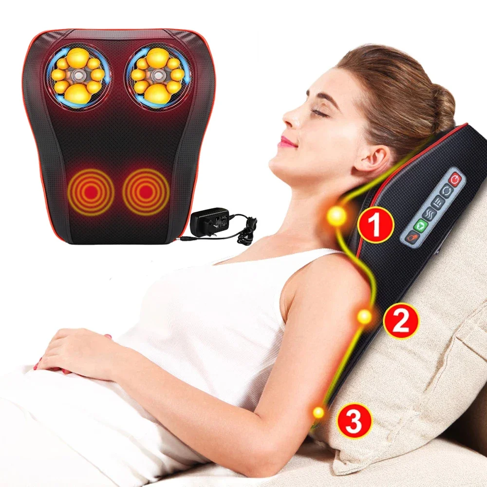 

Multifunction Electric Kneading Heating Shoulder Neck Full Body Muscle Massage Pillow Back Massager