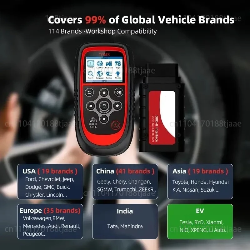 Universal TPMS Programmer with OBD Support - 2-in-1 Sensor, Wireless Updates, 98% Vehicle Compatible