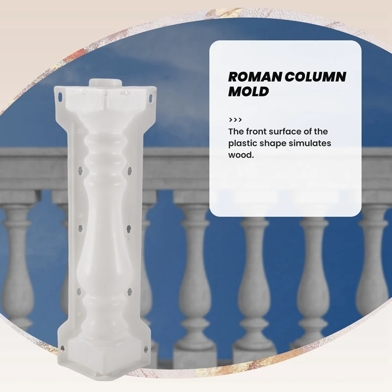 60X14cm Roman Column Mold Balcony Garden Pool Fence Cement Railing Plaster Concrete Mold Column Mold Guardrail Building