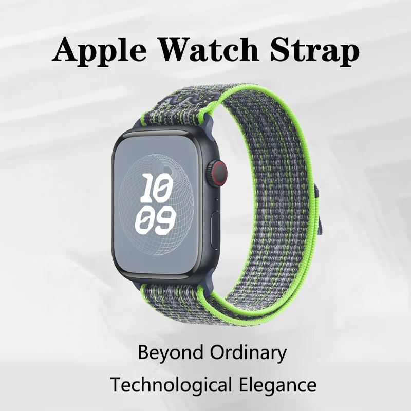 Strap Sports Nylon para Apple Watch, Band Loop para iWatch 8, 7, 6, 5, 4, 3, SE, 40mm, 44mm, 42mm, 49mm, Série 9, ultra 2, 1, 41 milímetros, 45 milímetros