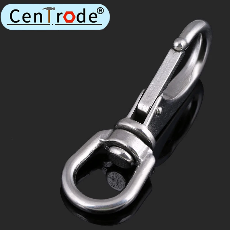 304 stainless steel universal hook rotating ring chain buckle universal spring buckle dog chain fitting joint  1Pcs