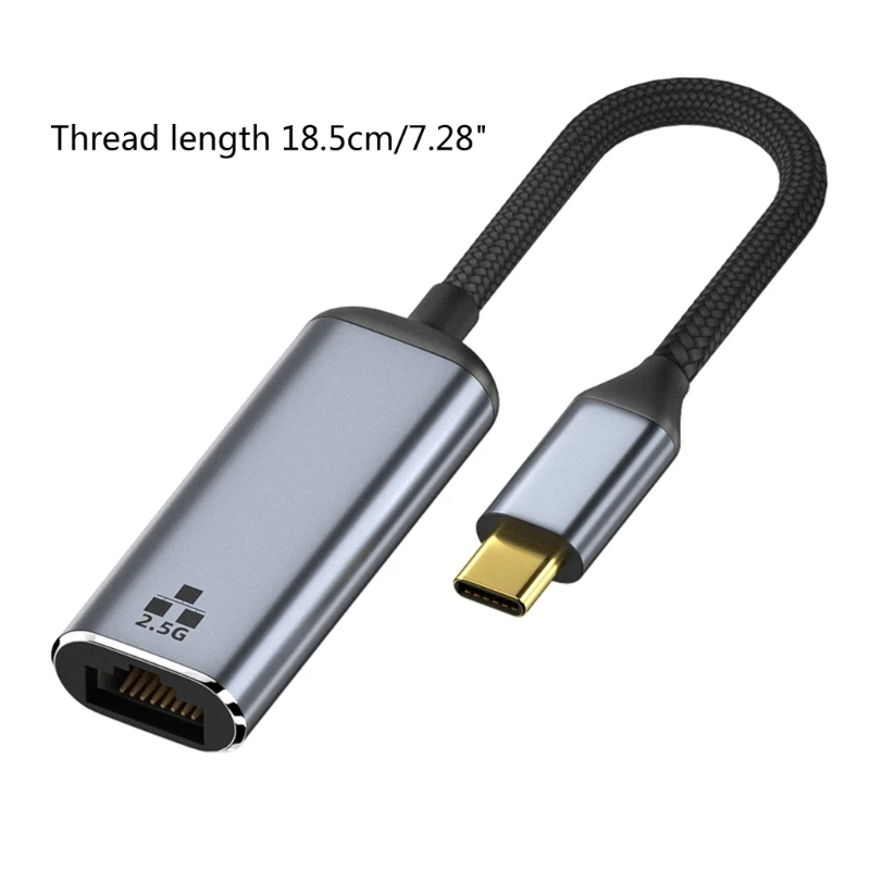 Type-C to Ethernet Adapter USB Type C to RJ45 10/100/1000 2.5Gb Gigabit Ethernet LAN Network Adapter Ethernet HOT SWAP