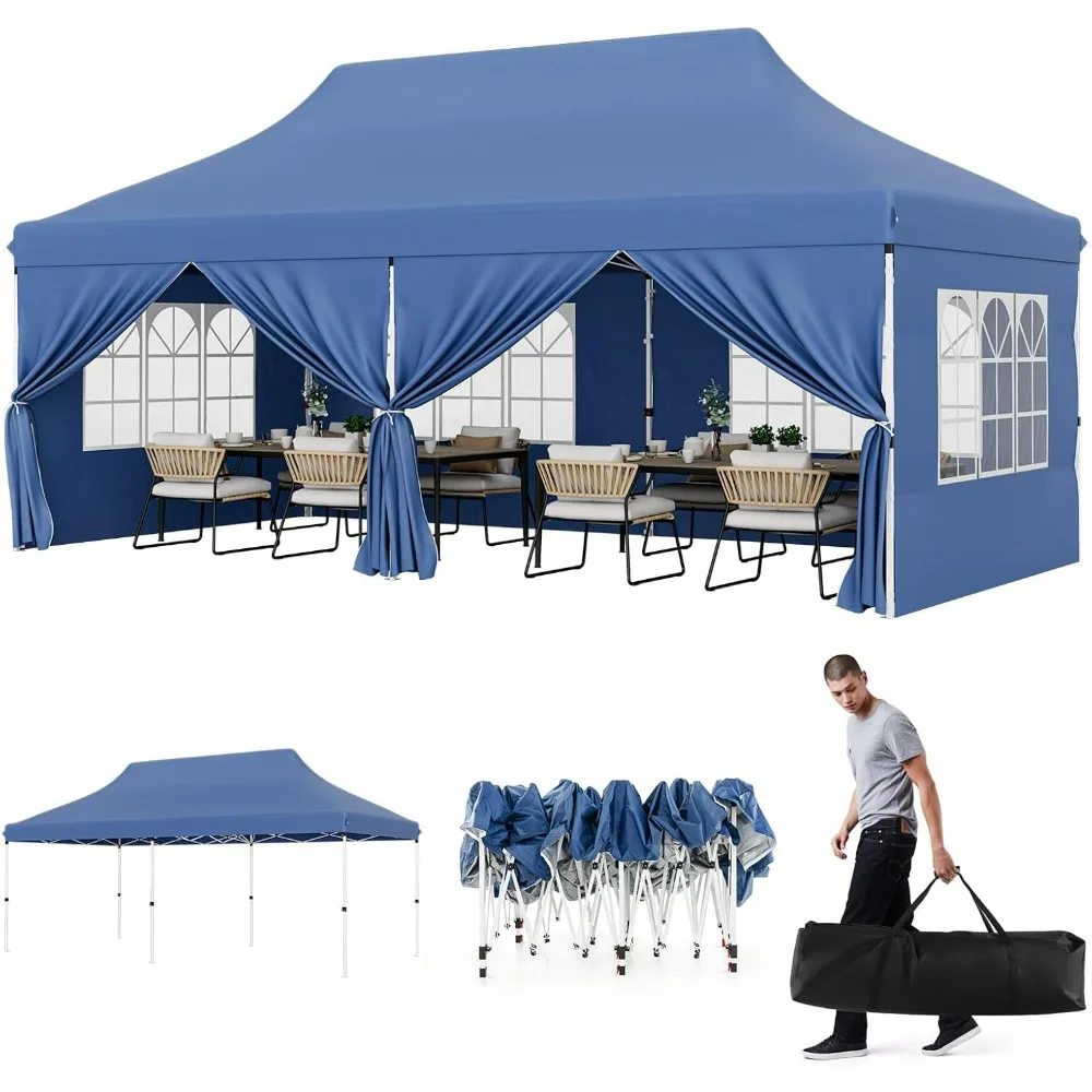 

10x20FT Pop-up Canopy with Detachable Sidewalls, Instant Canopy Tent with Carrying Bag, UPF50+ Sun Protection, Easy Setup Gazeb