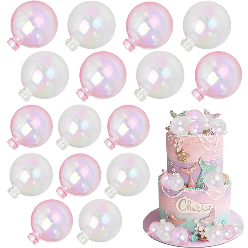 16 Teile/satz Meerjungfrau Party Kuchen Dekoration Blase Perle Kugeln Kuchen Topper Mädchen Geburtstag Party Cupcake Dessert DIY Decor Hochzeit