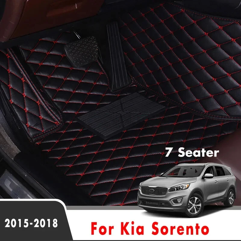 Car Floor Mats For Kia Sorento 2018 2017 2016 2015 (7 Seater) Accessories Decoration Carpets Auto Foot Rugs Vehicles Covers