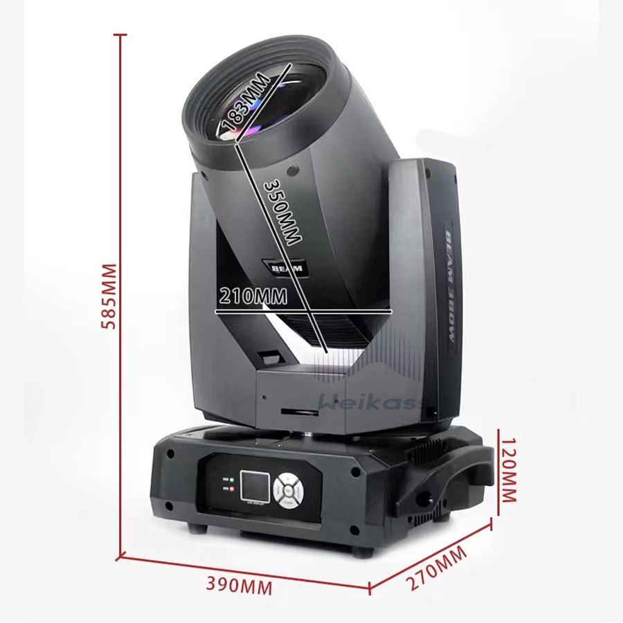 Shake Head DMX Beam Light, Rotating 8 + 16 + 24 Prism Stage Effprotected for DJ Parties, Chang Club Wedding, 350W, 17R, 1Pc, Tax