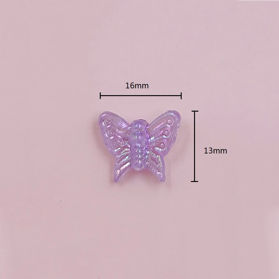 20pcs/bag 13*16mm Acrylic AB Color Crystal Butterfly Beads With Hole For Handmade Bracelet Neacklce Earrings Jewelry Making