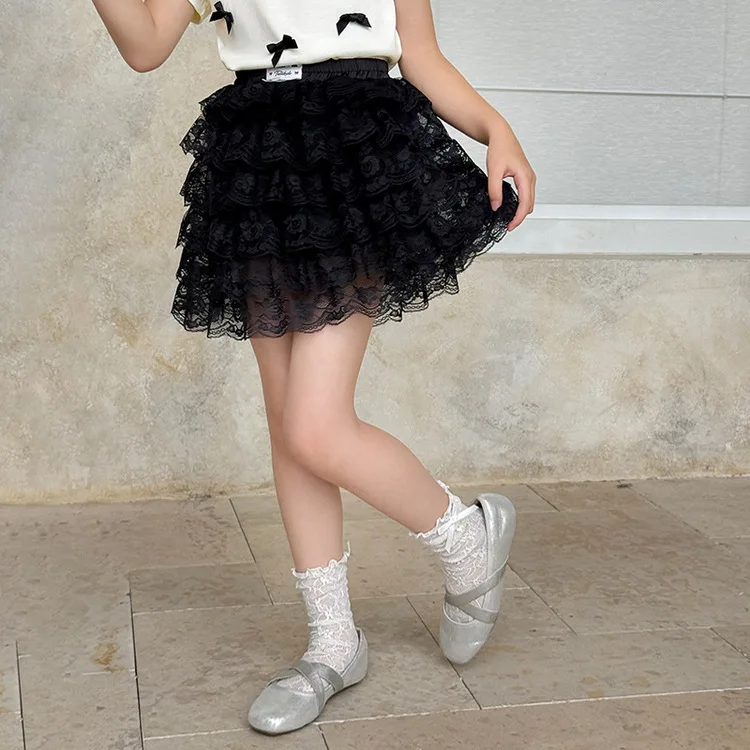 Rok Pendek Anak-anak Rok Kue Anak Perempuan Baru Musim Panas 2025 Rok Renda Manis