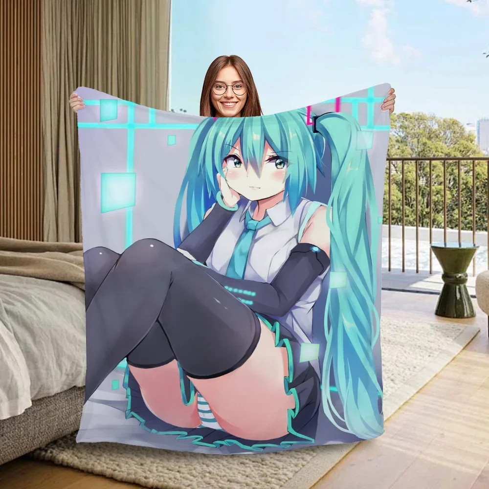 Microfiber Bedding Hatsune M-Miku Children's Blanket Bed Sofa Throw Blanket Fluffy Luxury Throw Blankets Characters Soft Nap Fur