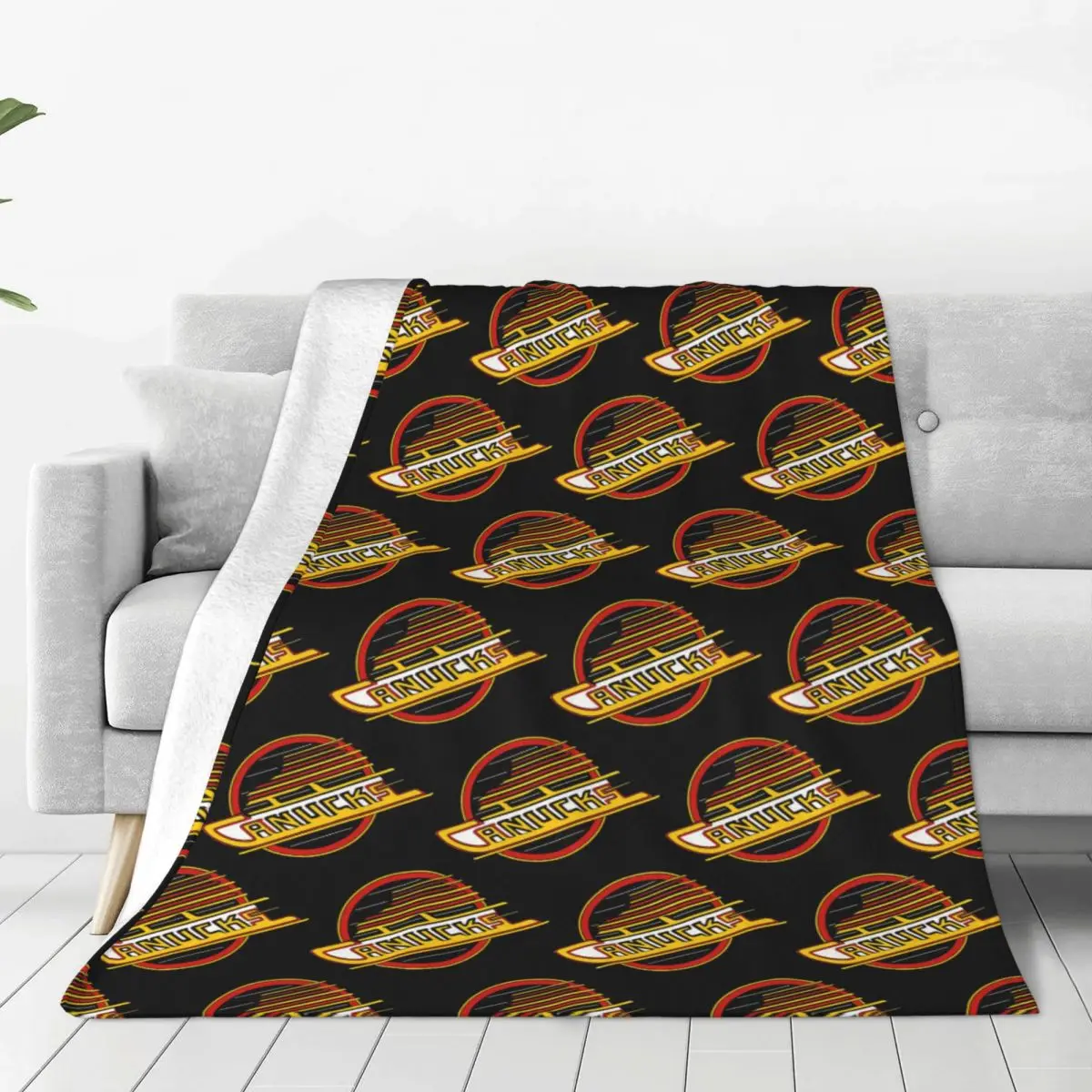 Vancouver Hockey Canucks Skate Blankets Fleece Portable Sofa Throw Blankets For Couch Bedding Travel Throws Bedspread Quilt