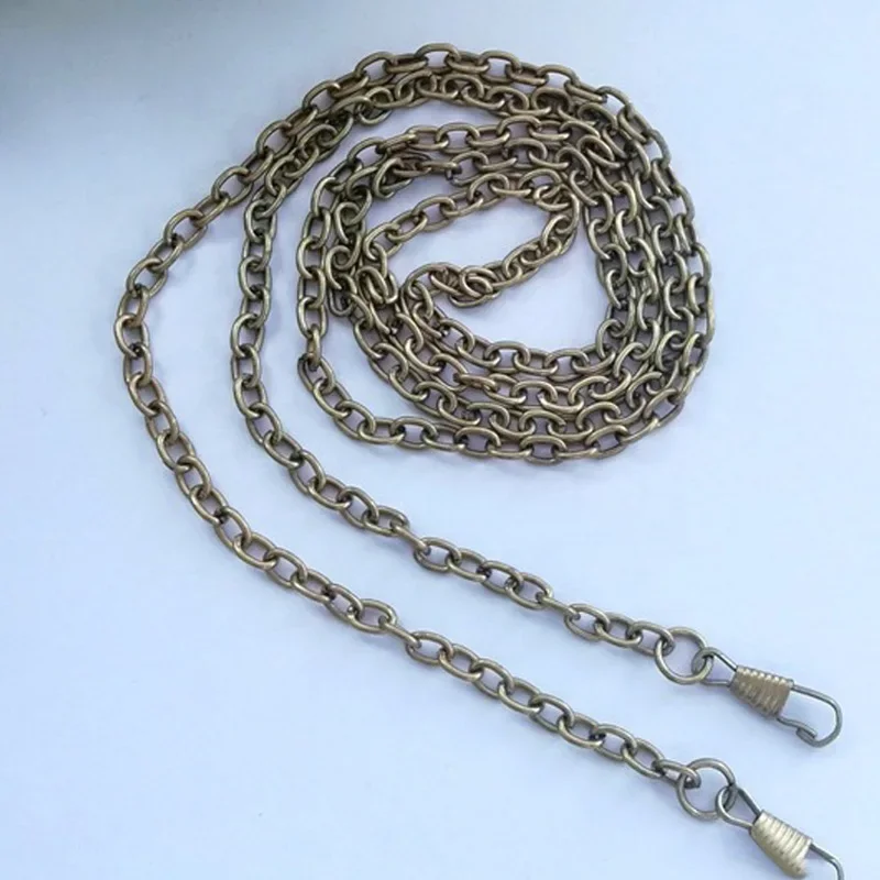 1PC Metal Bag Strap 120cm Buckles Thin Chain Bags Replace DIY Handmade Craft Handbag Purse Bronze Black Gold Silver Buckles