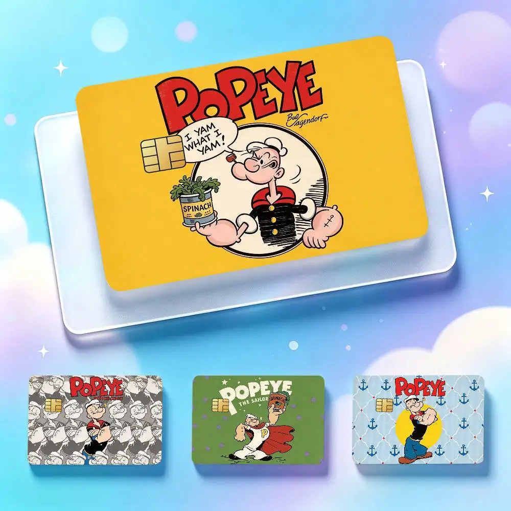 Cartoon P-Popeye-E Classical Card Stickers for Bank Access Protective Waterproof Film Cover Sticker Surprise Gift