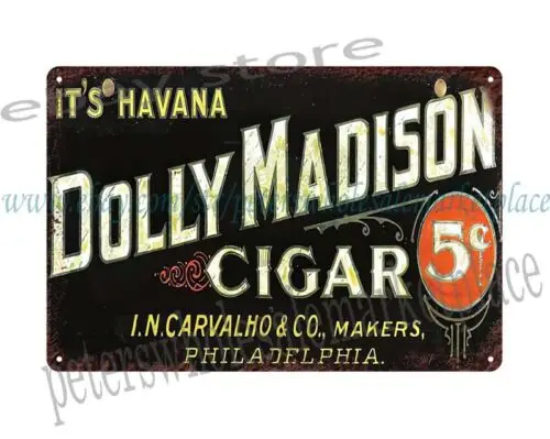 Dolly Madison Cigar gift for smoker man cave metal tin sign bar club collectible