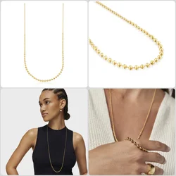 Spanish Bear Pendant Necklace Gold Plated round bead collarbone chain Ladies Party Elegant accessory Holiday gift 111232510