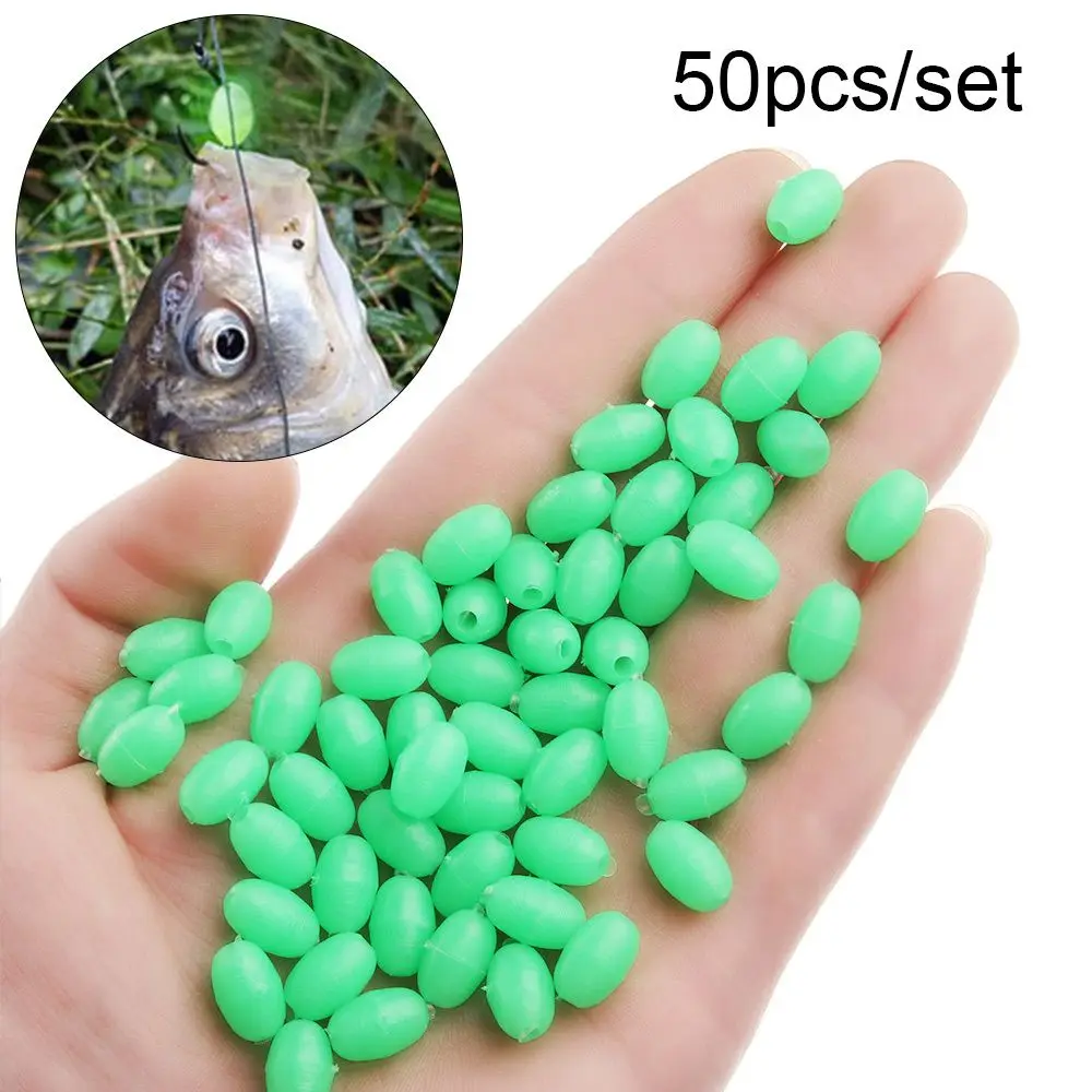 

50Pcs Convenient Luminous Floats Buoys Lure Tackle Glowing Sink Balls Fishing Beads Fishing Rigs