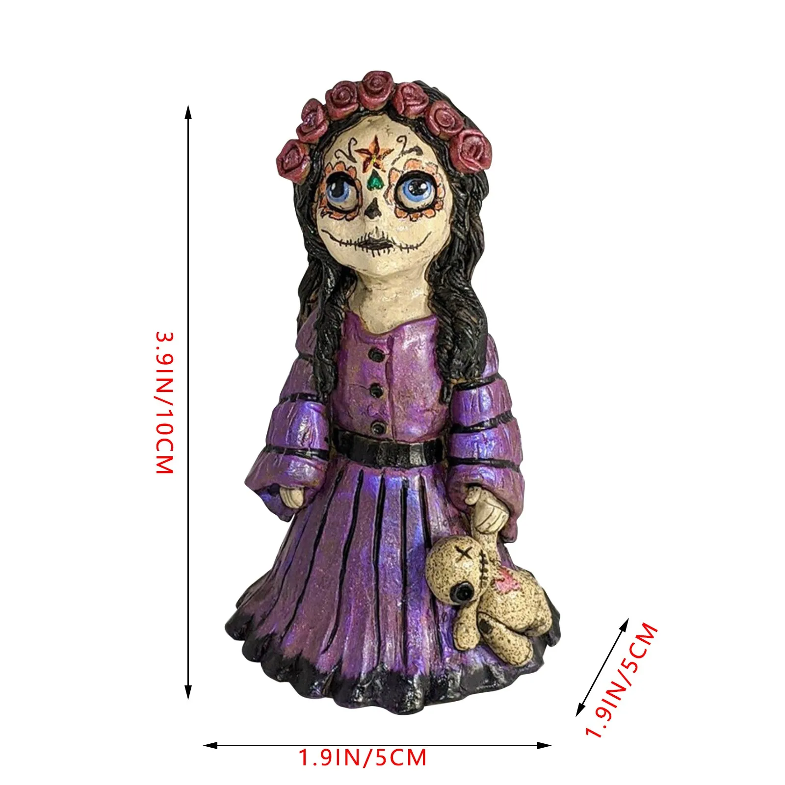 Afbeelding 5: Voodoo Doll Kegelbrander Wierookbrander, Mistvormige aromatherapiemist van neus en ogen Hand gebeeldhouwde hars staande pop