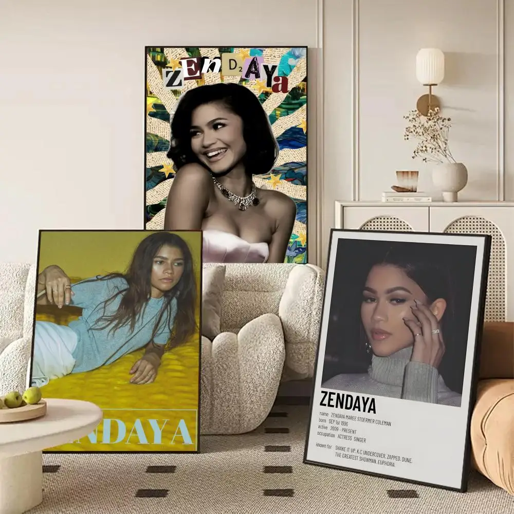 Singer Z-Zendayas Poster Waterproof Self-Stick Wall Art Stickers, Removable Wall Decor for Living Room and Bedroom