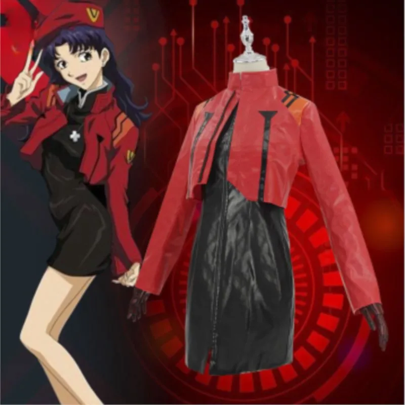 Katsuragi Misato Cosplay Anime Cosplay Custome Women Wig Necklace Katsuragi Misato Girls Women Cosplay Costume Christmas