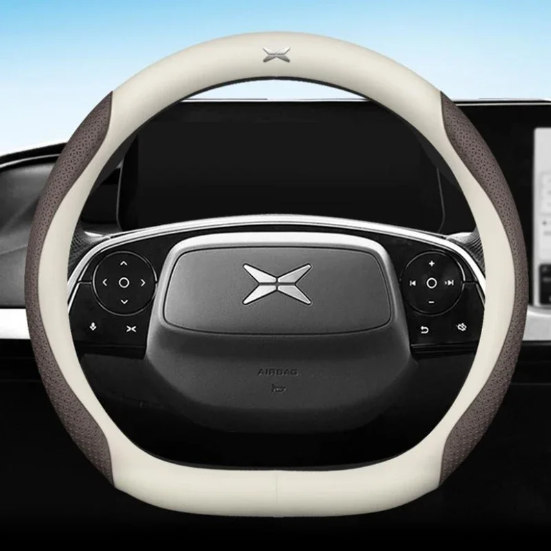 

Leather Car Steering Wheel Cover For Xpeng XPENG G9 2024 2022 Breathable Non-slip Car-styling Auto Interior Accessories