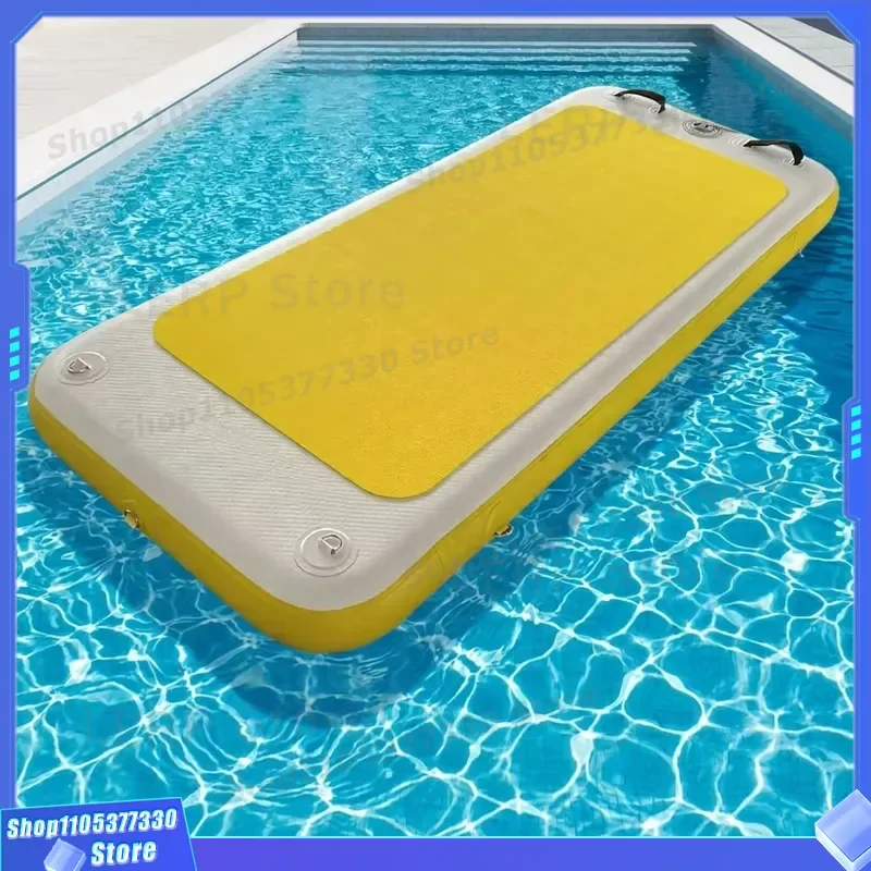 210cm Long Inflatable Yoga Mat 15mm Thick Waterproof PVC Rectangular Exercise Pad for Studio Home Gym Fitness Training