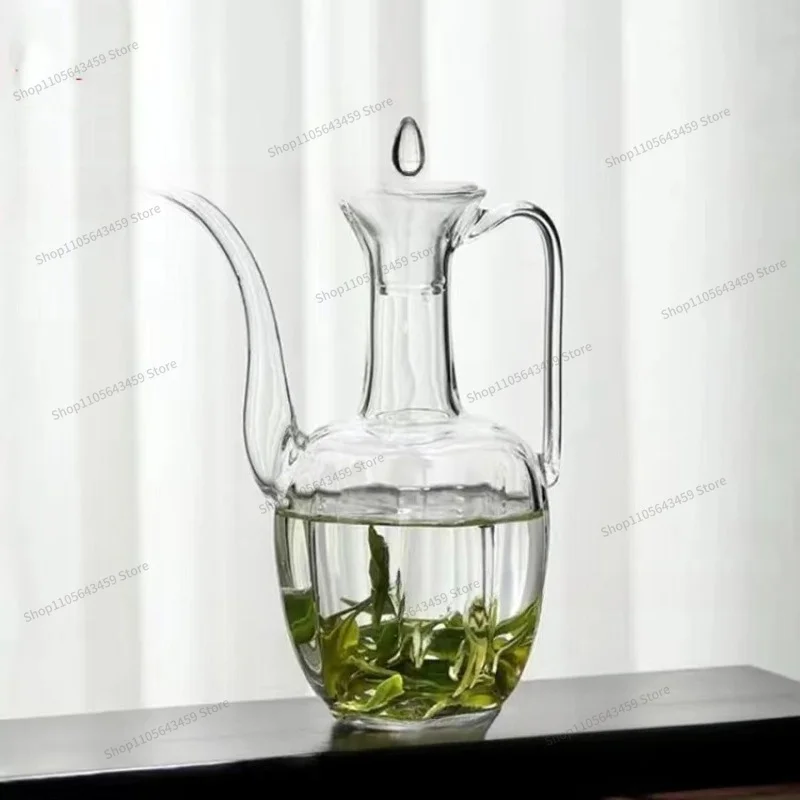 For glass teapot, tea brewer,  pot, green  set,  whisk, Song Dynasty high-temperature resistant kettle