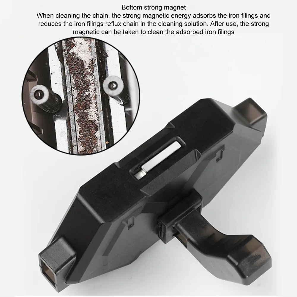 Limpia cadenas de bicicleta ABS – Herramienta negra para taller - imagen 5