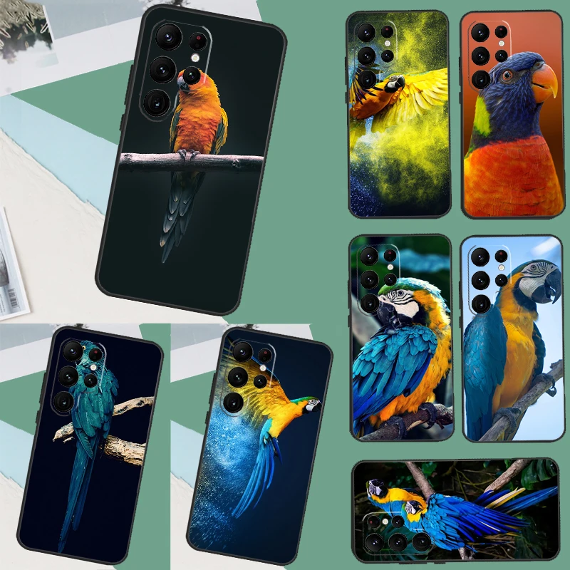 Parrot Bird Phone Case For Samsung Galaxy S23 Ultra S21 S22 Plus S20 FE S9 S10 Note 10 20 Ultra Cover