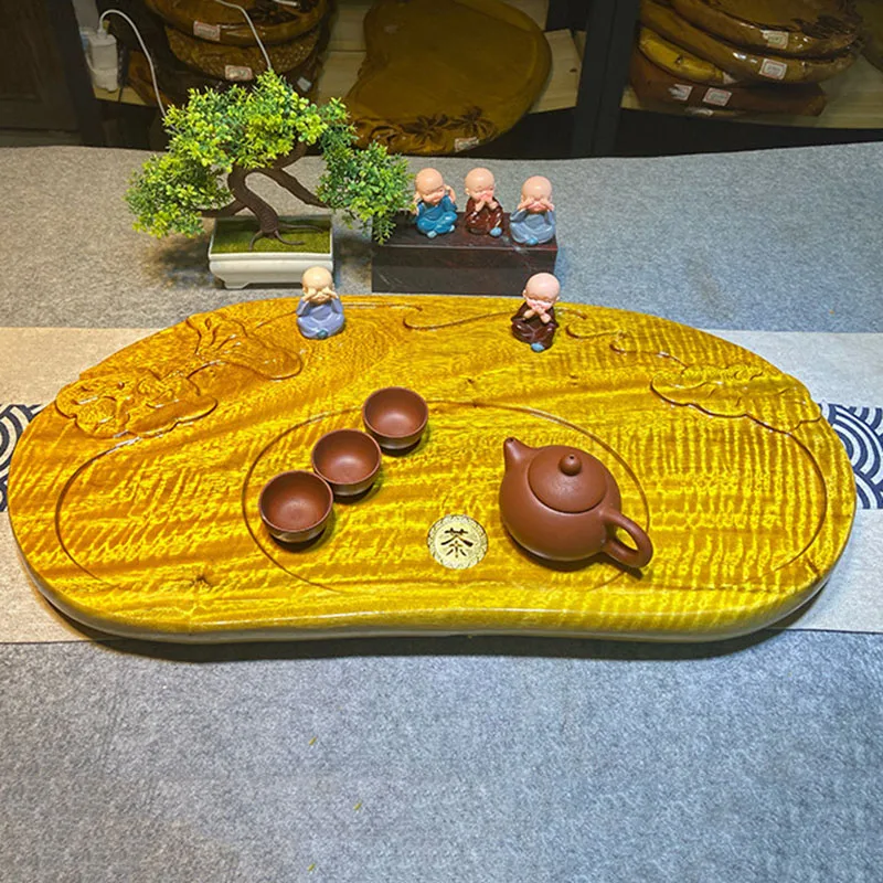 Wooden Accessories Tea Tray Serving Ceremony Ash Valet Hospitality Tea Tray Rectangle Decorative Bandeja Madera Home Products
