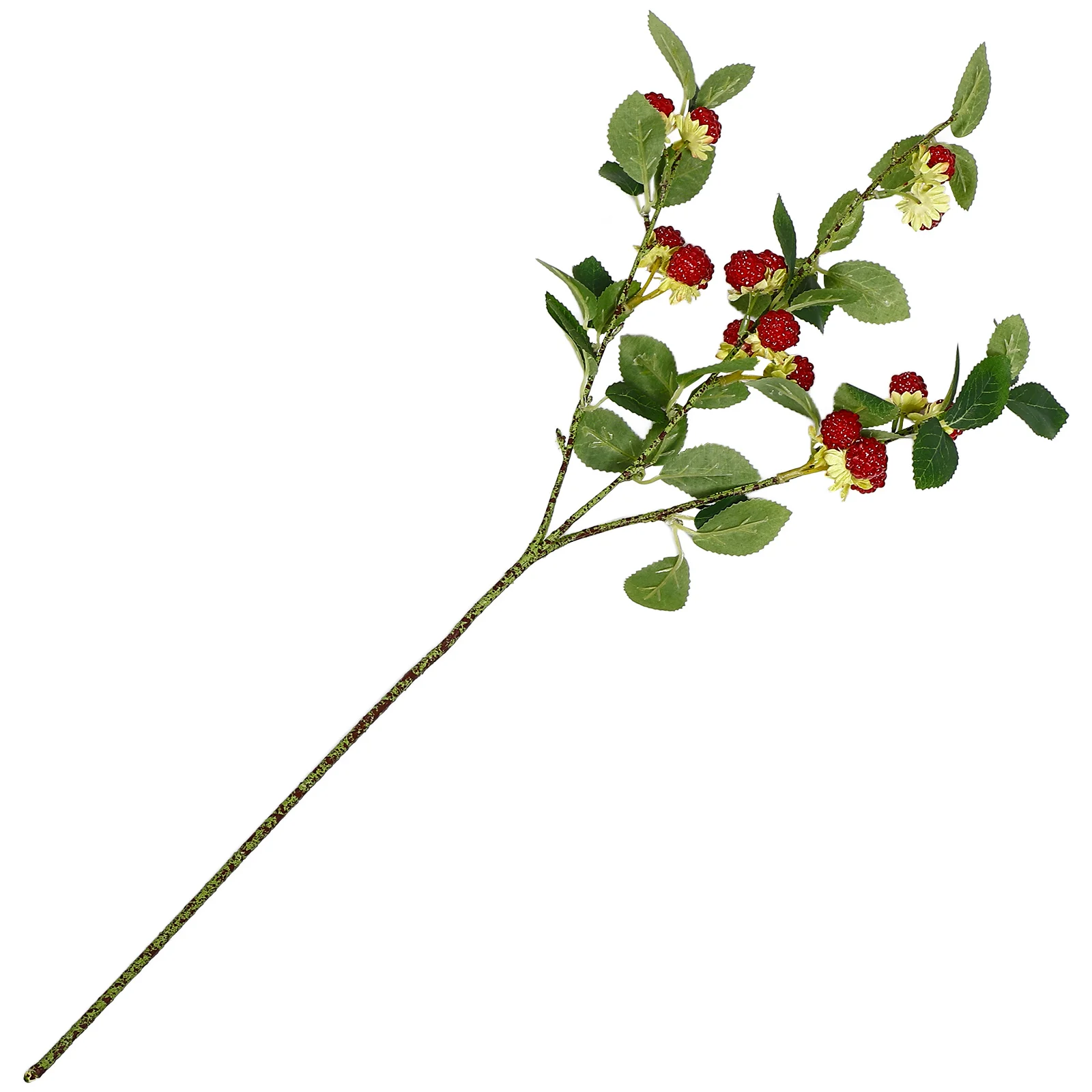 Simulated Raspberry Decoration Fake Fruit Stem Red Artificial Long Stems Berries Holly Branch Floral Picks Plant Plants Indoor