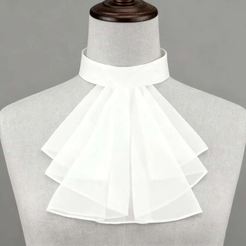White Detachable Dickey Collar, Party & Stage Performance Tie, Decorative False Collar, Preppy Style Neck Decoration, Bib