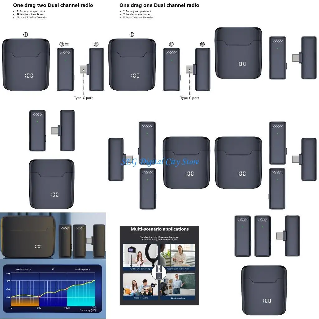 

U75B Convenient Phone Recording Microphones Wireless Lapels Microphones Minimize Background Noise for Quality Recordings