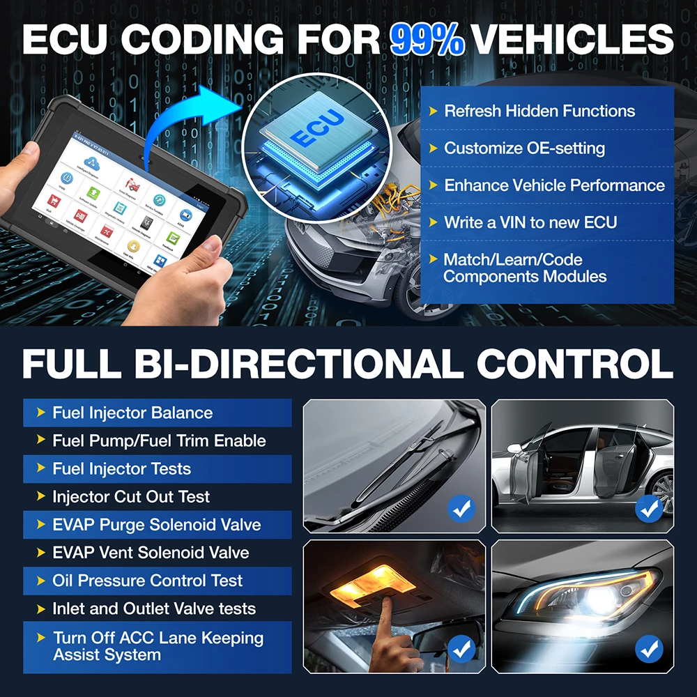 Lancering X431-pad V Elite J2534 Herprogrammeertool, Online Ecu-Codering, Topologie-Diagnostische Scanner,50-Services Zware Vrachtwagen