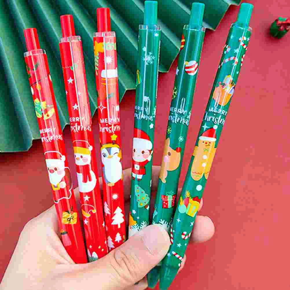 

Ballpoint Pens Christmas Stationary for Kids School Plastic Signature Black Gel