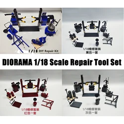 1/18 Scale Diorama Model Car Garage Repair Tool Model Car Workshop Maintenance Tool Scene Model Car Lift Model Toy Gift