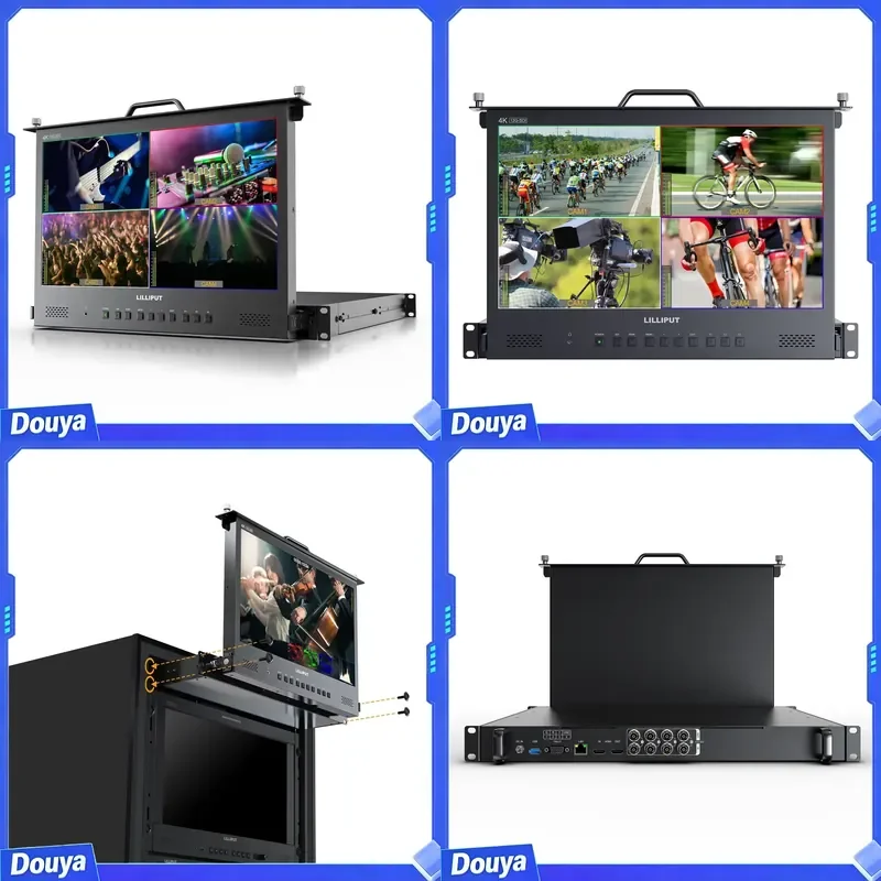 Lilliput RM1731S-12G 17.3 Inch Multiview 4K 12G SDI 1RU Rackmount Field for Broadcast and Live Streaming
