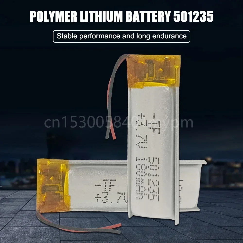 501235 3.7V 180mAh Lithium Polymer Lipo Rechargeable Battery for MP3 GPS Bluetooth Headset Reading Pen Selfie Stick Smart Watch