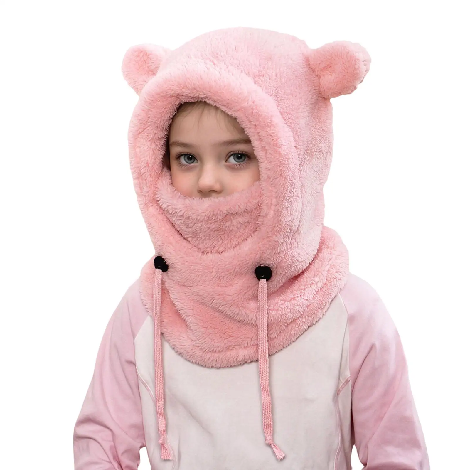 

Kids Ski Face Cover Windproof Knit Beanie Cold Weather Thermal Hat Face Cover For Kids Boys Girls Outdoor Cycling Snowboarding