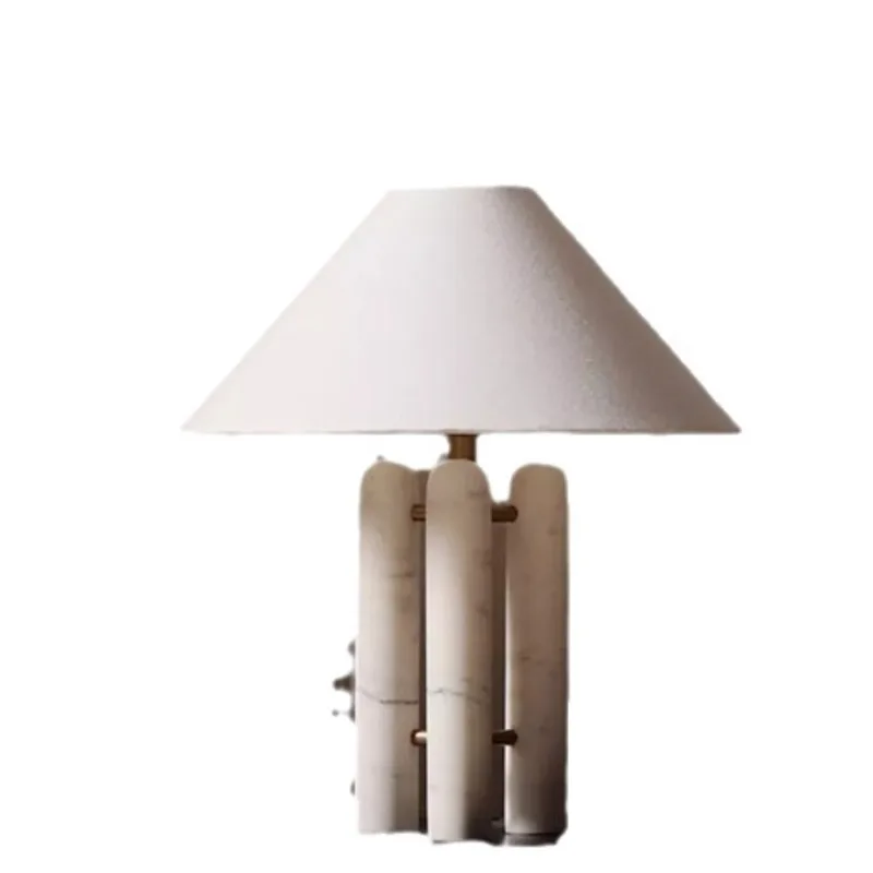 Fabric marble LED study bedside table lamp designer homestay simple bar counter creative personality