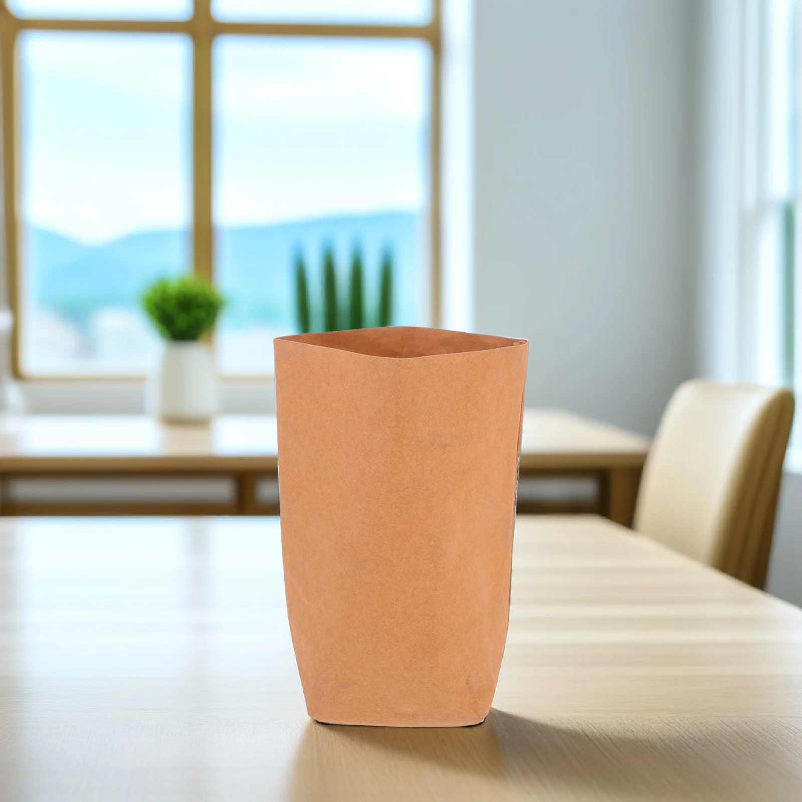 

Vintage Kraft Paper Flower Pot Large Capacity Waterproof Planter For Indoor Outdoor Decorative Succulent Pouch Versatile