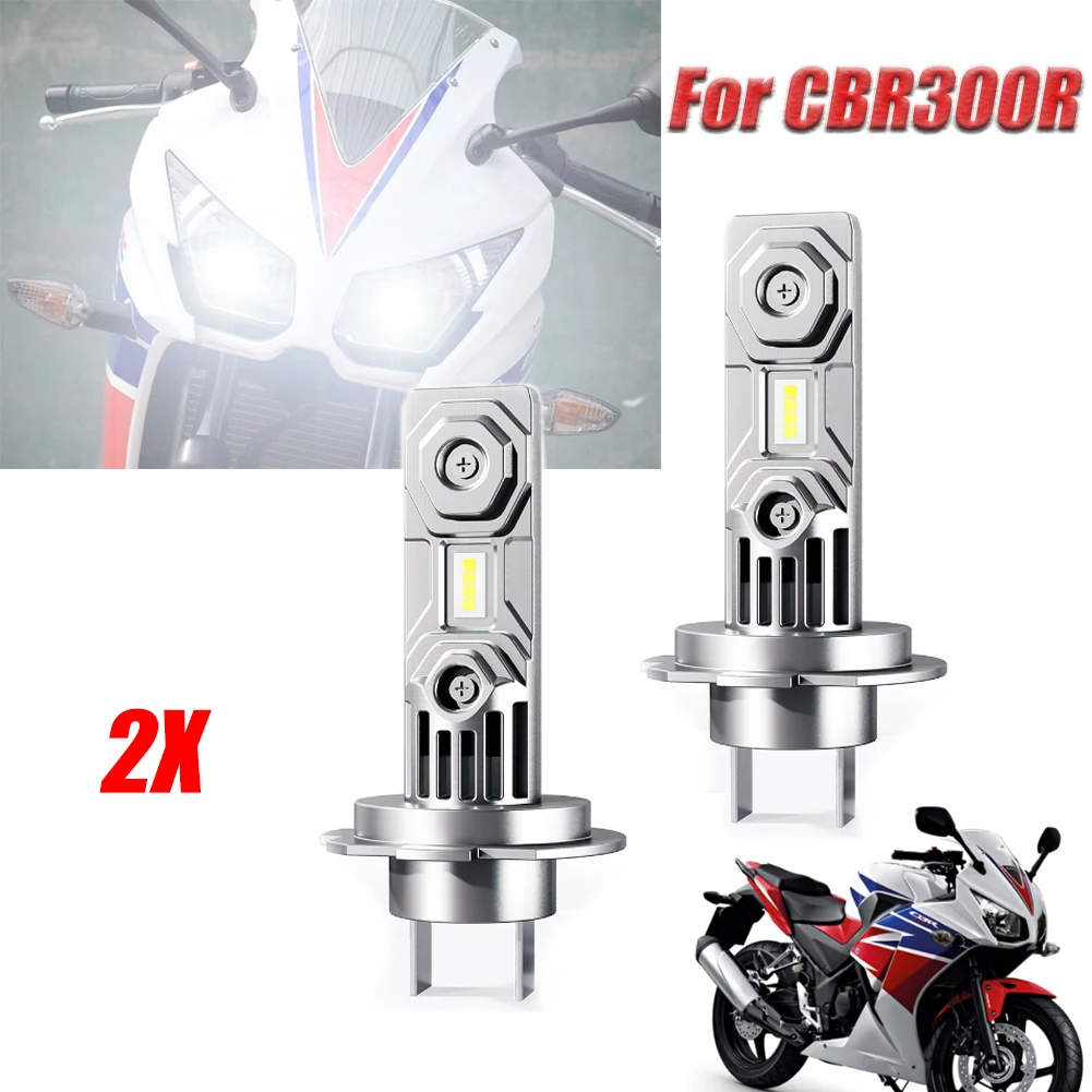 Motorcycle 60W White LED Headlight Bulbs For Honda CBR300R 2015 2016 2017 2018 2019 2020 2021 2022