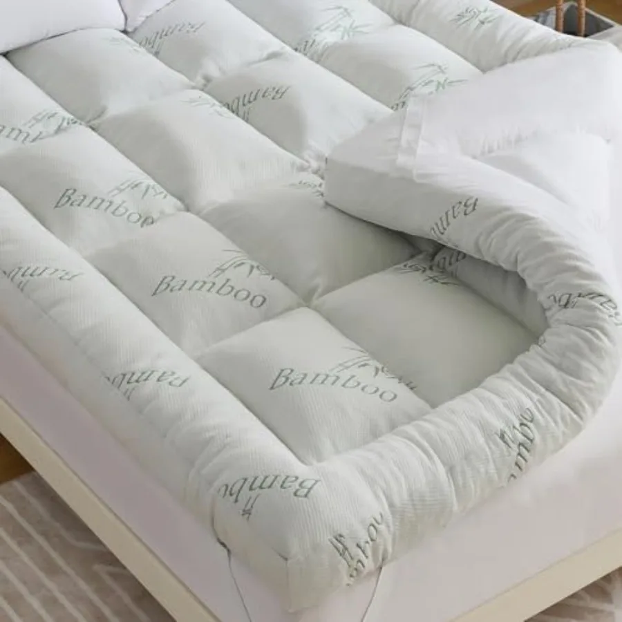 

5 Inch Memory Foam Mattress Topper Size for Back Pain Relief, with Cooling Breathable Bamboo Viscose Air Layer, Soft Pillow Top