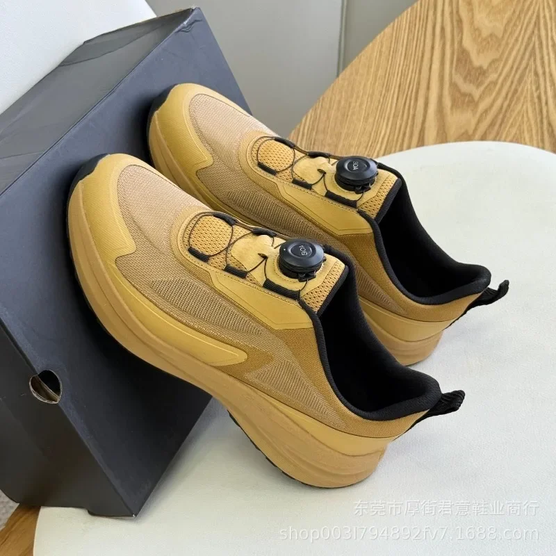 New Fashionable and Trendy Men's Sports Shoes for Fitness, Running Hiking and Leisure Knob Thick Soled Lightweight Running Shoes