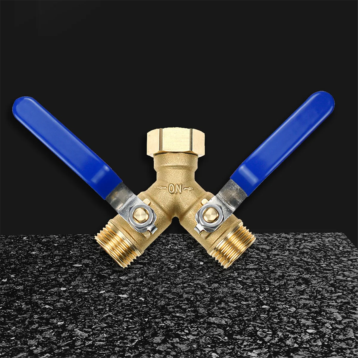 

【Последний шанс!】Разделитель садовых шлангов, Разветвитель Y для шланга с отключением, Разделитель шланга 2-ходовой для тяжелых условий эксплуатации, Y-образный клапан, резьба 3/4 дюйма GHT