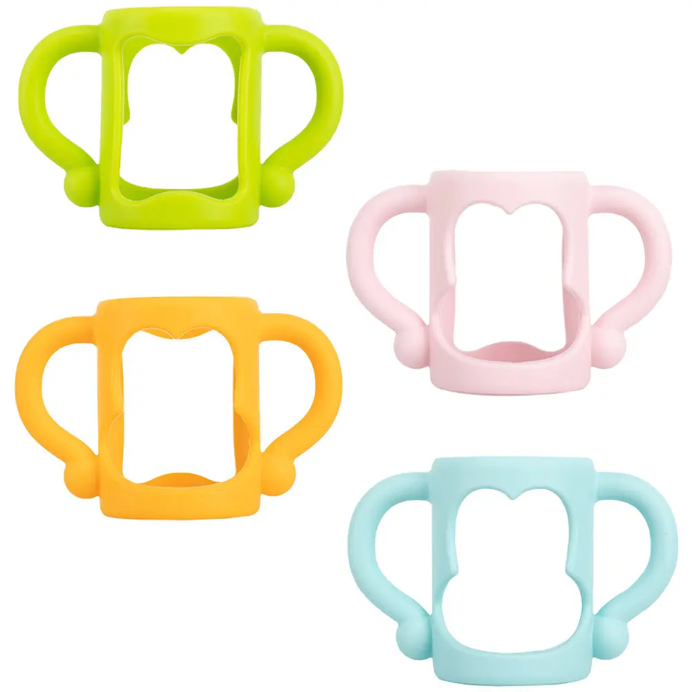 

4Pcs Silicone Bottle Handles for Baby Feeding Bottles Easy Install Remove Comfort Grip Universal Fit Bright Colors Fine Texture