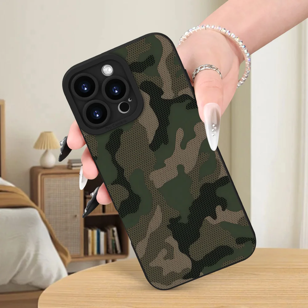 Creative Camouflage Pattern Mobile Phone Case Suitable for iPhone 17 16 15 14 13 12 11 Pro/Max/Plus Anti-Fall and Shockproof