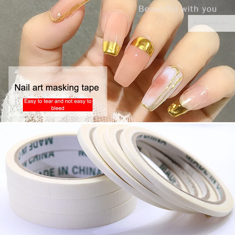 

0.3/0.5/0.8/1/1.2cm French Nail Adhesive Tapes Line Nail Art Form Fringe Tip Guides Template Stickers Creative Stencil