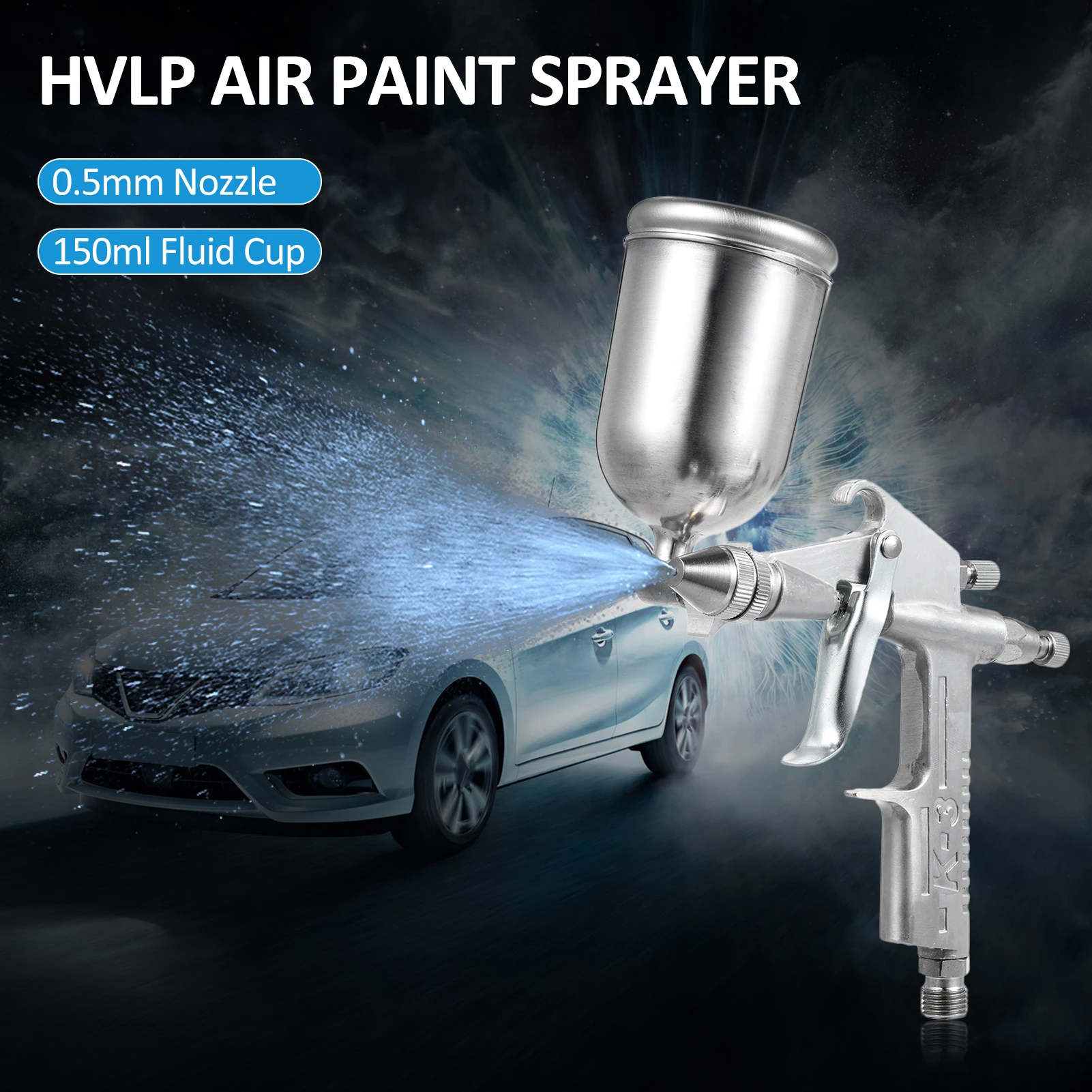 Mesin Semprot Mini Nozzle 0.5mm Kapasitas 150cc Cup Gravity Feed Mesin Semprot Cat Rumah Otomotif Alat Pengecatan Tekanan Rendah