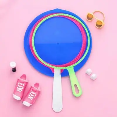 مجموعة حلقات صانع الفقاعات مكونة من 3 قطع للأطفال في الهواء الطلق، لعبة ممتعة، آمنة ومتينة، هدية حفلات للأطفال (لون عشوائي)