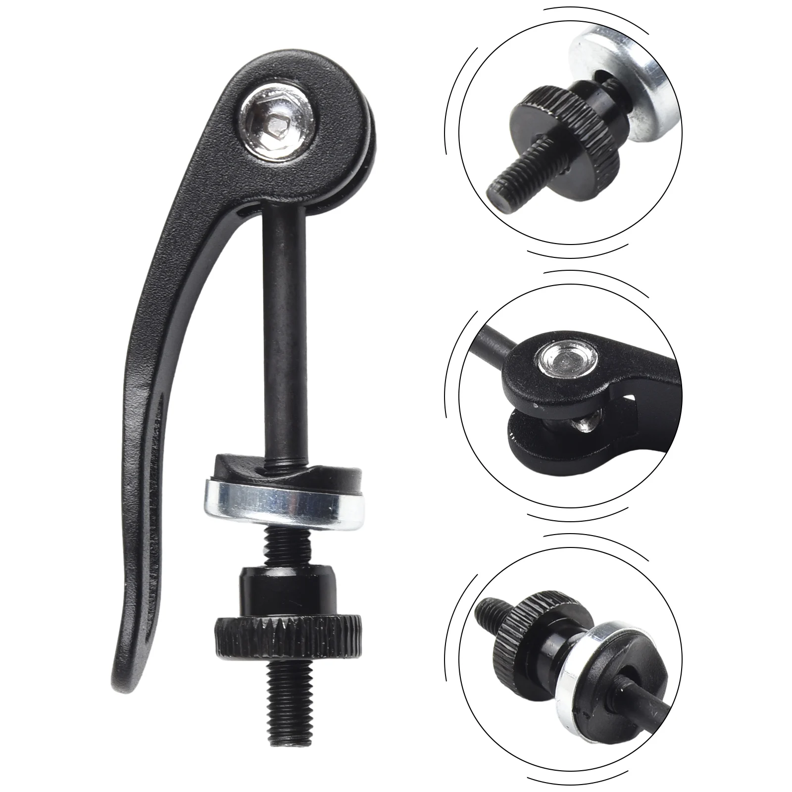 Bicycle Seat Clamp Fixing Screw M5x32/45/60mm Aluminum Alloy Widened Frosted Quick Release Rod Bike Seat Tube Clip Screw Parts